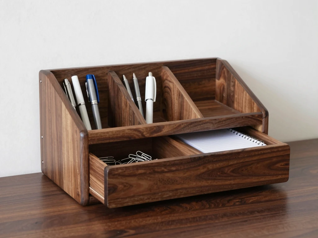 Premium Wooden Desk Organizer